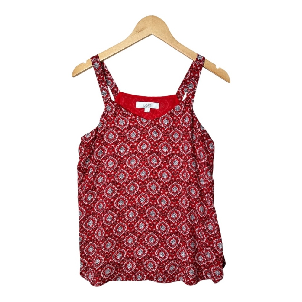 LOFT Red Sleeveless Blouse Size Small
